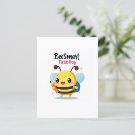 Bee Smart First Day School Postcard Postkarte