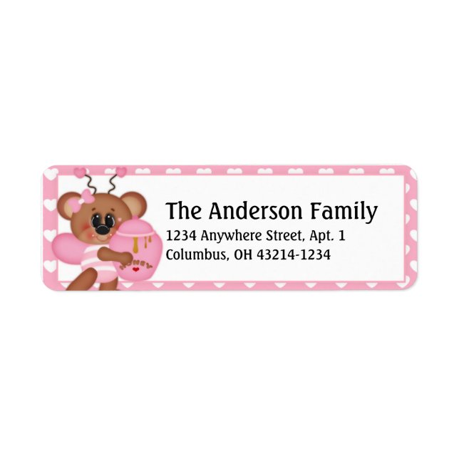 Bee still my Heart Valentine Address Labels d2 (Vorne)