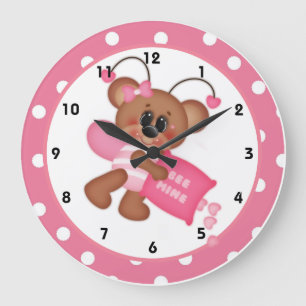 Bee Still My Heart Valentine's Day Clock d7 Große Wanduhr