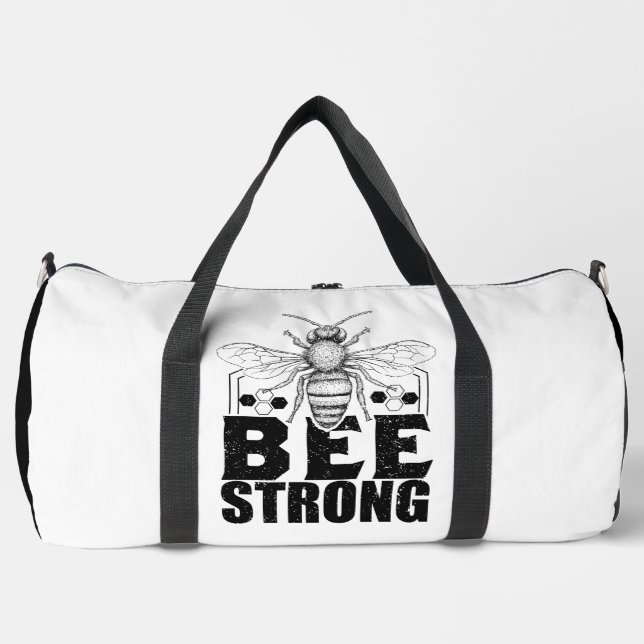 Bee Strong Honeycomb Graphic Duffle Bag (Vorderseite)