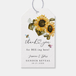 Bee Sunflower Summer Gender Reveal Geschenkanhänger