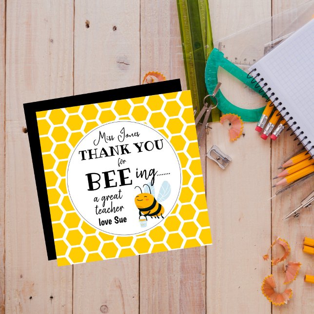 Bee Teacher Gift – Thank You for Bee-ing a Great  Magnetkarte (Von Creator hochgeladen)