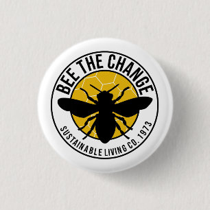 "Bee the Change" 3 cm rundes Abzeichen Button