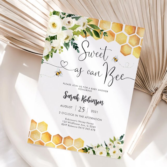 Bee Theme Baby Shower Invitation (Créateur téléchargé)