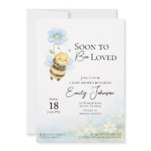 Bee Theme Baby Shower Invitation