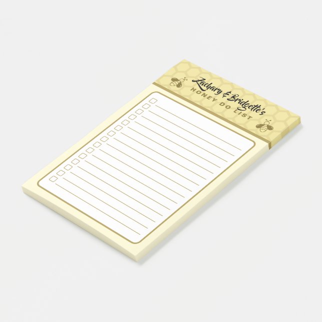 Bee Theme Honey Do List Sticky Post-It Notes (Incliné)