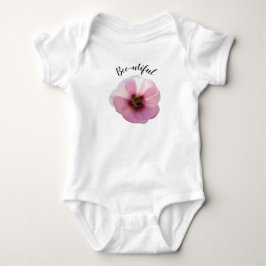 'Bee utiful' Glühend Pink Hollyhock Baby Bodysuit Baby Strampler