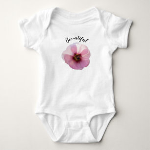 'Bee utiful' Glühend Pink Hollyhock Baby Bodysuit Baby Strampler