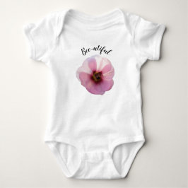 'Bee utiful' Glühend Pink Hollyhock Baby Bodysuit Strampler