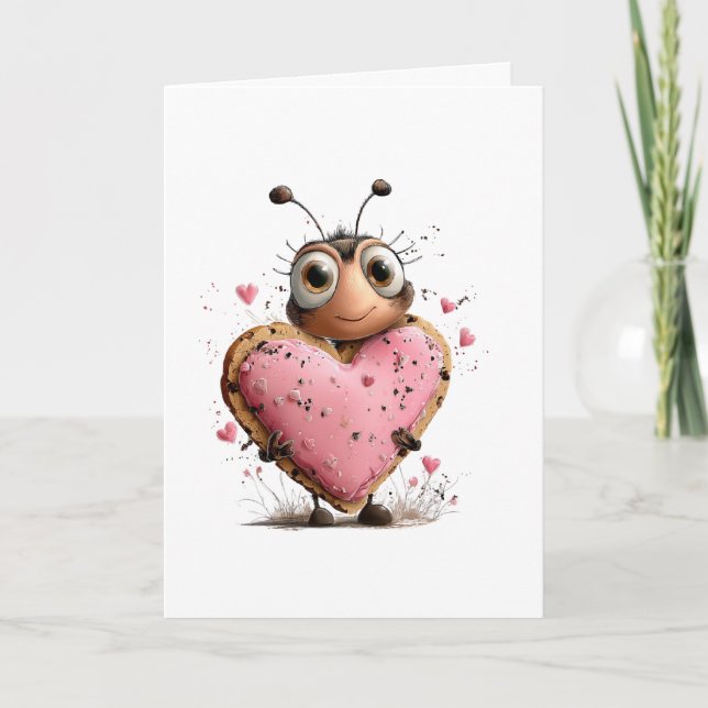 Bee Valentine's Day Card Karte (Vorderseite)