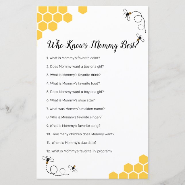 Bee Watercolor, die Mommy Best Game kennt (Vorderseite)