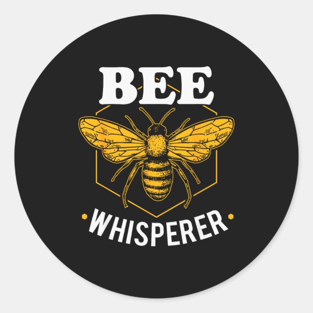 Bee Whisperer - Funny Beekeeng &amp; Beekeeper  Runder Aufkleber (Vorderseite)