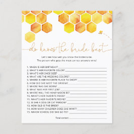 Bee Who kennt das beste Spiel der Braut