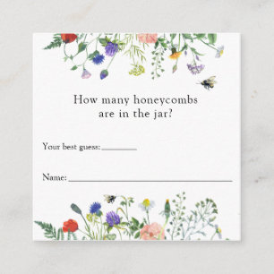 Bee Wie viele Honeycombs Baby Shower Game Card Begleitkarte