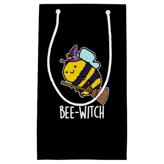 Bee-witch Funny Bee Pun Dark BG Kleine Geschenktüte (Vorderseite)