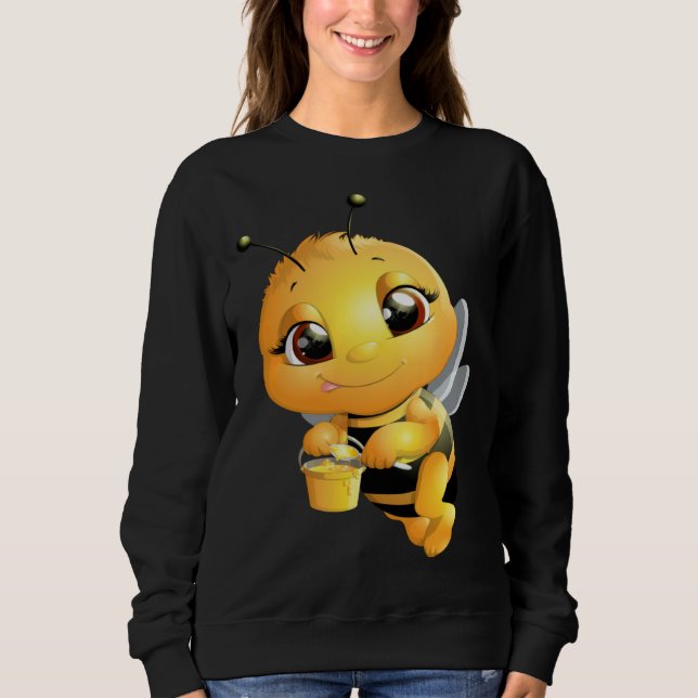 Bee with Honey Cute Girls Bee Sweatshirt (Vorderseite)