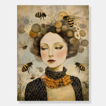 Bee Woman Art Print - Whimsical Portraits