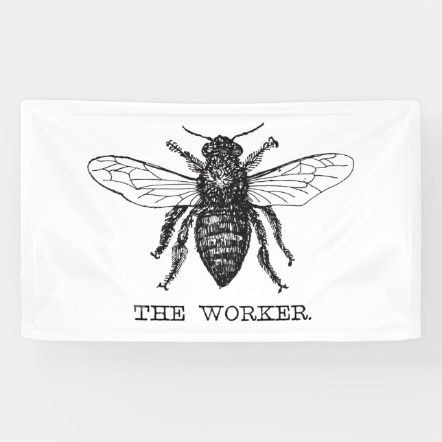 Bee Worker Honey Black Bumblebee Banner (Horizontal)