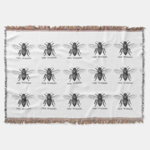 Bee Worker Honey Black Bumblebee Decke