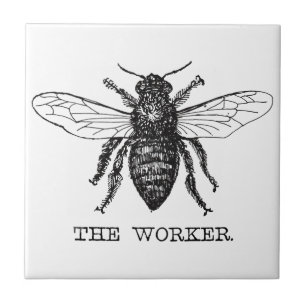 Bee Worker Honey Black Bumblebee Fliese
