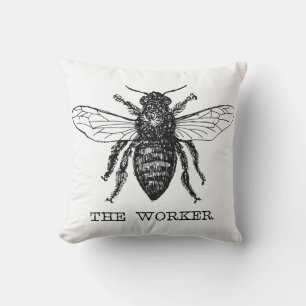Bee Worker Honey Black Bumblebee Kissen