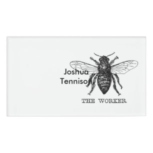 Bee Worker Honey Black Bumblebee Namenschild
