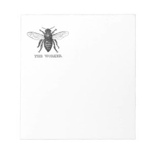Bee Worker Honey Black Bumblebee Notizblock