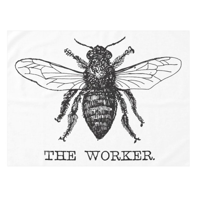 Bee Worker Honey Black Bumblebee Tischdecke (Vorderseite (Horizontal))