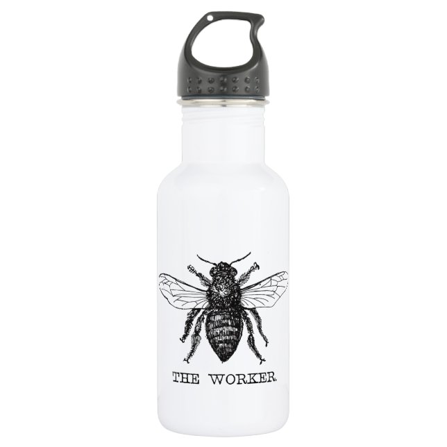 Bee Worker Honey Black Bumblebee Trinkflasche (Vorderseite)