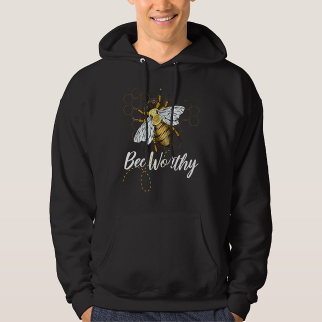 Bee Worthy Bumble Bee Design Hoodie (Vorderseite)