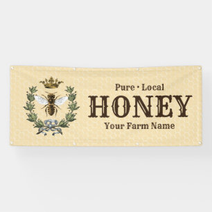 Bee Wreath und Crown Honey Banner
