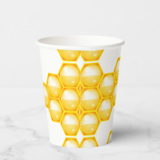 Bee Yellow Honeycomb Pappbecher