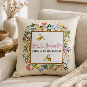 Bee Yourself Motivierend Kissen