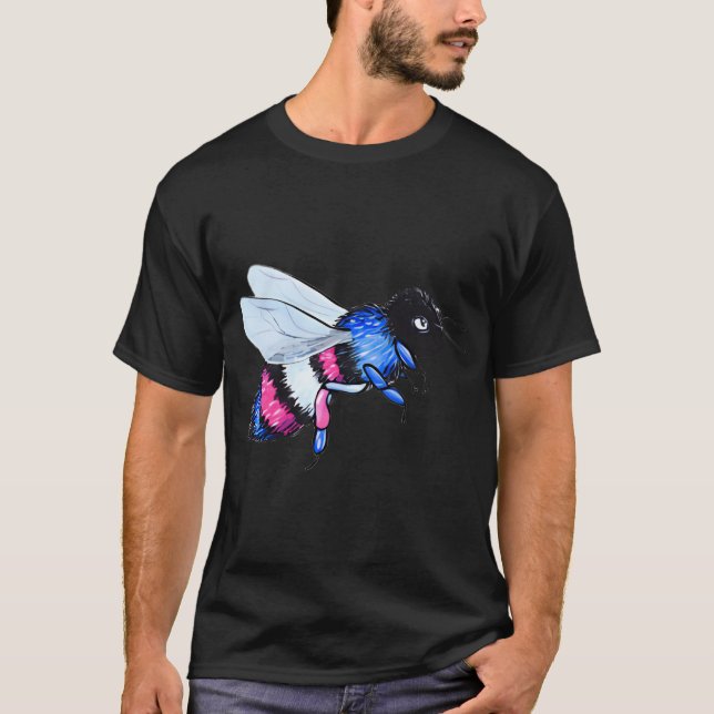 'Bee Yourself' Trans Pride-Flagge T-Shirt (Vorderseite)