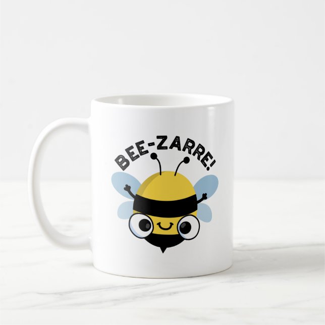 Bee-zarre Funny Bizarre Bee Pun Kaffeetasse (Links)