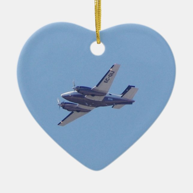 Beech B90 King Air Keramik Ornament (Vorne)
