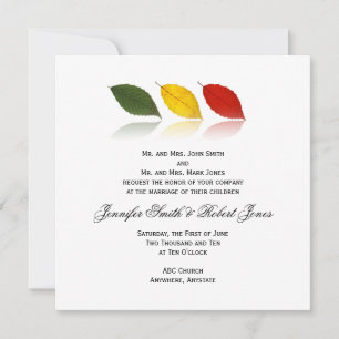 Beech Forest Green, Gold, Red Wedding Einladung