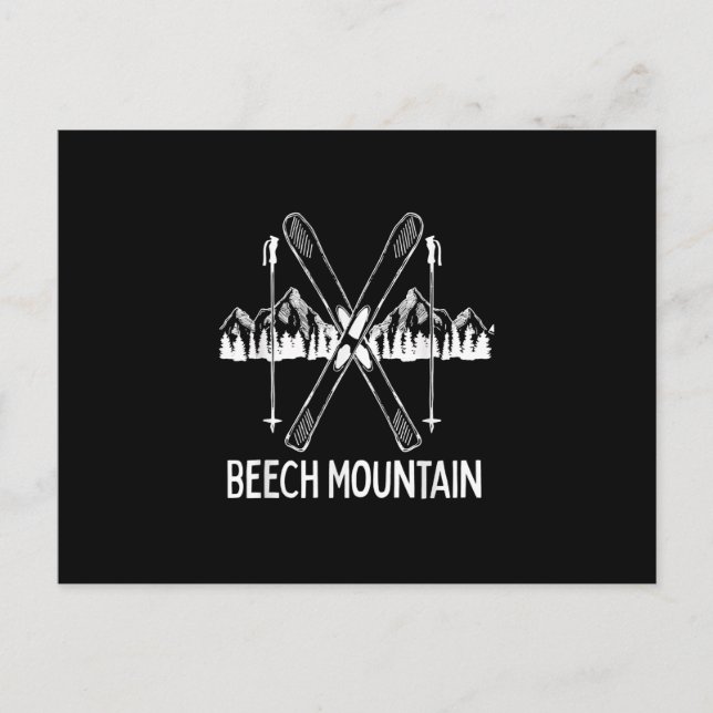 Beech Mountain North Carolina NC Retro Skiing Postkarte (Vorderseite)