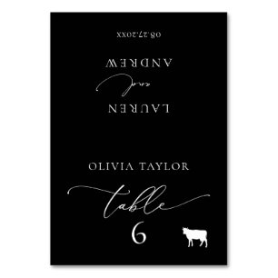 Beef Black Minimalistisch Wedname Tischnummer