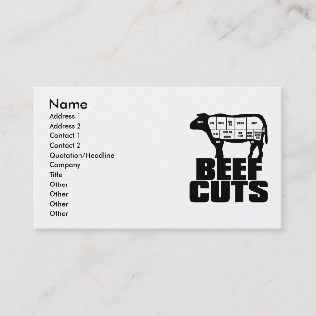 Beef_Cuts Visitenkarte (Vorderseite)