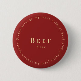 Beef-Free Request Badge, Dark red - White Button