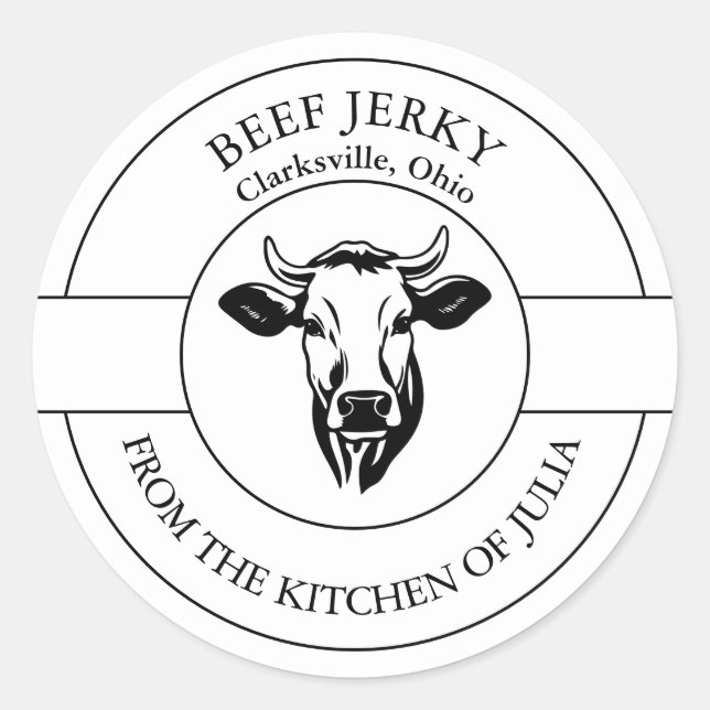 Beef Jerky Label Runder Aufkleber (Vorderseite)
