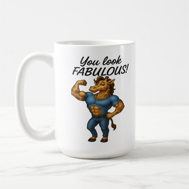 Beefcake Giraffe - Fabelhaft und geflochten Kaffeetasse (Links)