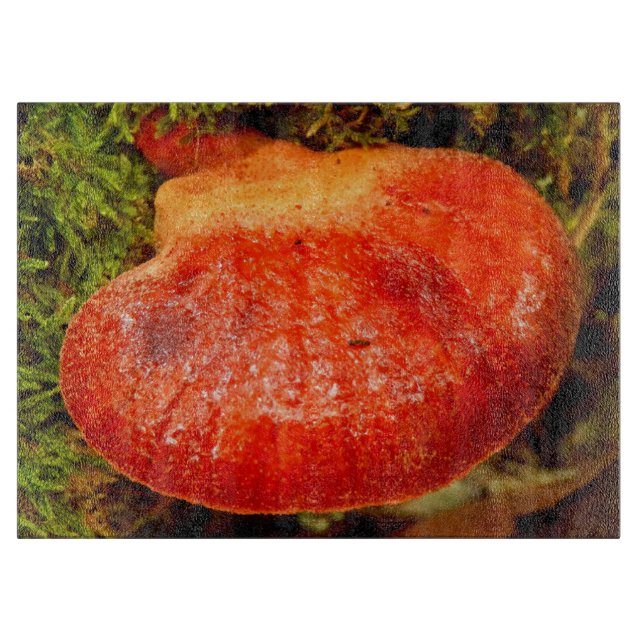 Beefsteak Fungus Glass Chopping Board Schneidebrett (Vorderseite)