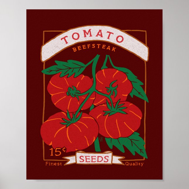 Beefsteak Tomato Seed Packet Poster (Bold Red) (Vorne)