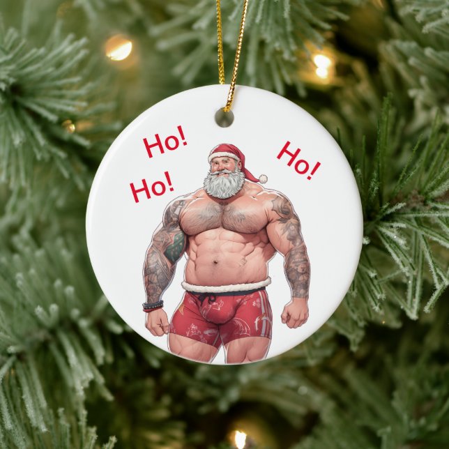 Beefy Santa Ornament - Ho! Ho! Ho! (Baum)