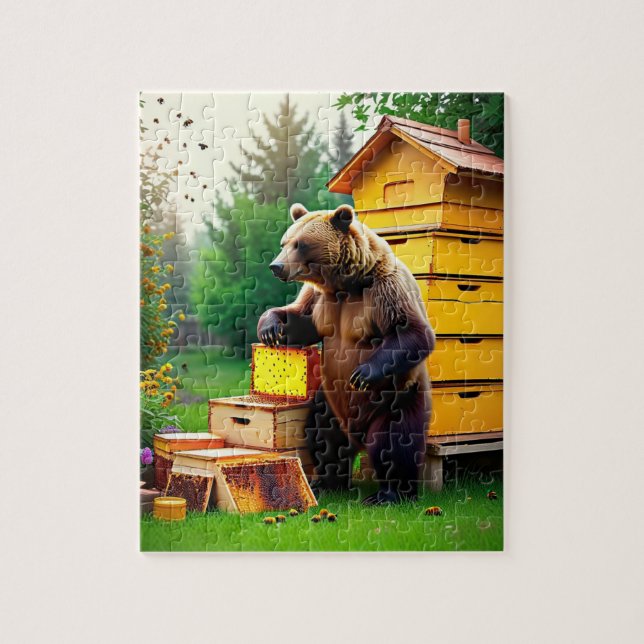 Beehive Bear Jigsaw Puzzle (Vertikal)