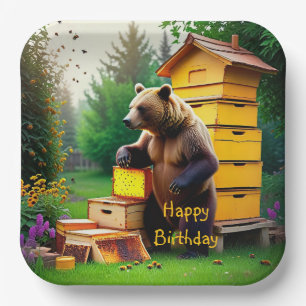 Beehive Bear Pappteller