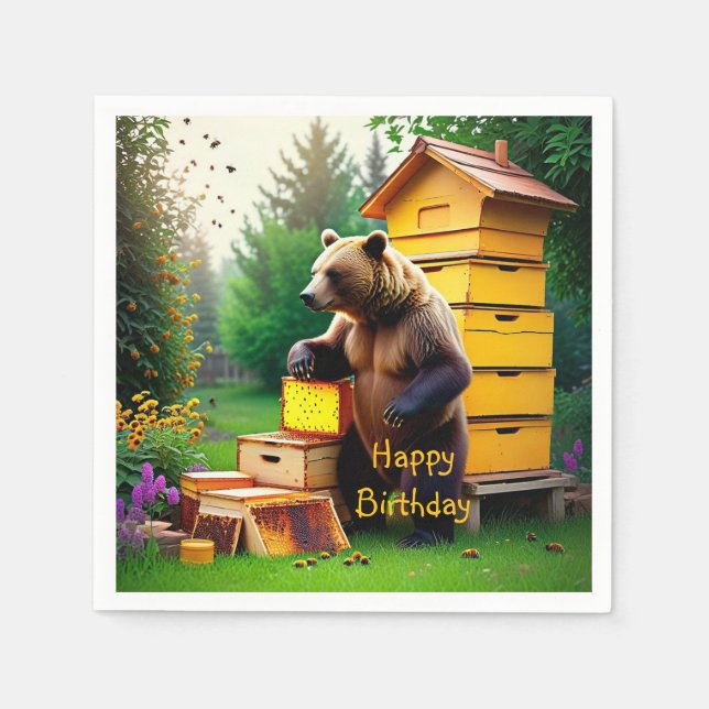 Beehive Bear Serviette (Vorderseite)
