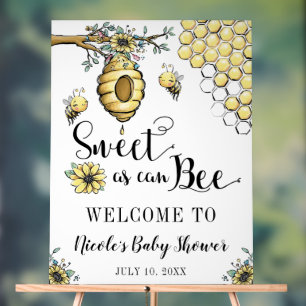 Beehive Florale Miel Sweet Bee Baby shower Bienven